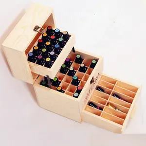 الصلبة اليدوية الجملة 3 طبقات عرض زيت طبيعي مستحضرات التجميل صندوق تخزين