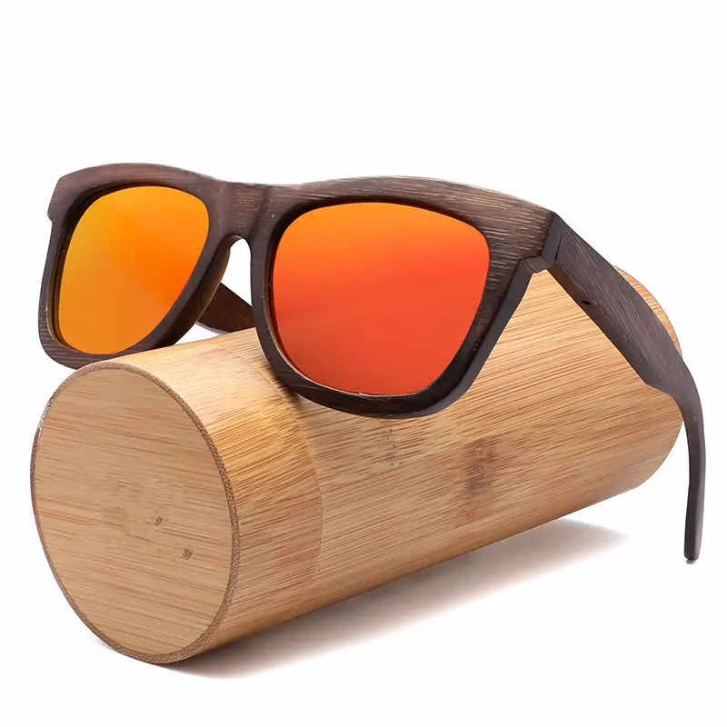 factory OEM for women men luxury fashion custom logo black wood polarized lens wooden shades sunglasses glasses