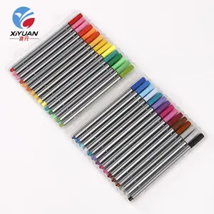 Wholesale professional hexagon needle tip silver pens cover fine point sketch fineliner pen