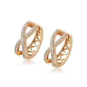 98552 xuping earring jewelry 18 gold plated hoop earrings made in China