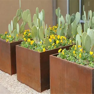 Corten plantador de flor de aço