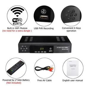 OEM USB 2.0 DVB S2 T2 TV Tuner DVB-S2 DVB-T2 Combo Receiver set top box Full-H-I Digital Smart TV Box MPEG4 Support Wifi Antenna