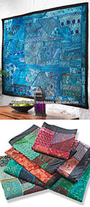 Tapiz de retales bordado a mano, tapiz indio decorativo para el hogar - Product Image 2