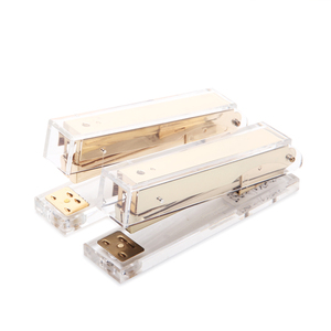Acrylic furniture <strong>standard</strong> perspex <strong>stapler</strong> 2019 new custom home clear HONGWEIDE perspex + acrylic stationery small size transparent and gold color <strong>paper</strong> - Product Image 3