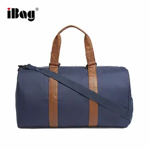 China Factory Famous Brand Foldable High Quality Blue Garment Duffle Gym Bag