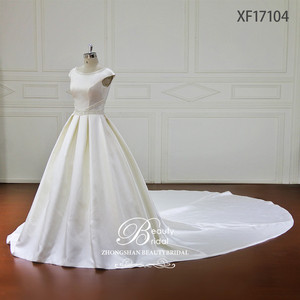 Di alta qualità semplice macchia abito da <span class=keywords><strong>sposa</strong></span> con perline per la <span class=keywords><strong>sposa</strong></span> stile classico Guangdong fabbrica - Product Image 5