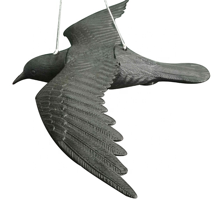 Vivid Flocked Hard Plastic Flying Black Crow Hunting Decoy Crow Deco With Built in Stake for Baiting Shooting · image 5