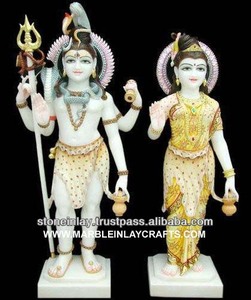 Idol Gauri Shankar Statue With Colored Dealer India - Product Image 1