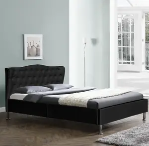 Lit en cuir confortable, pour meubles de chambre à coucher, nouveau modèle 2018