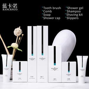 Elegante <span class=keywords><strong>Hotel</strong></span> Amenities Set Cepillo de dientes Champú Gel de ducha Zapatilla Jabón Set Embalaje Caja de tarjeta de papel con logotipo personalizado - Product Image 6