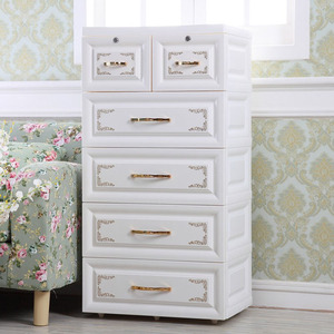 Cajonera de plástico de 5 capas, ropa blanca, 58x40x114CM - Product Image 1
