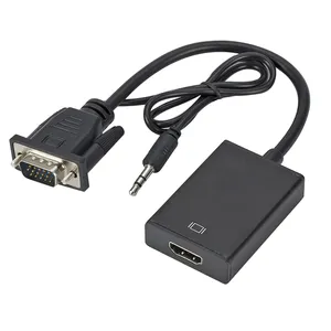 Best media Male to female 1080P vga to hdmi converter cable adapter with audio