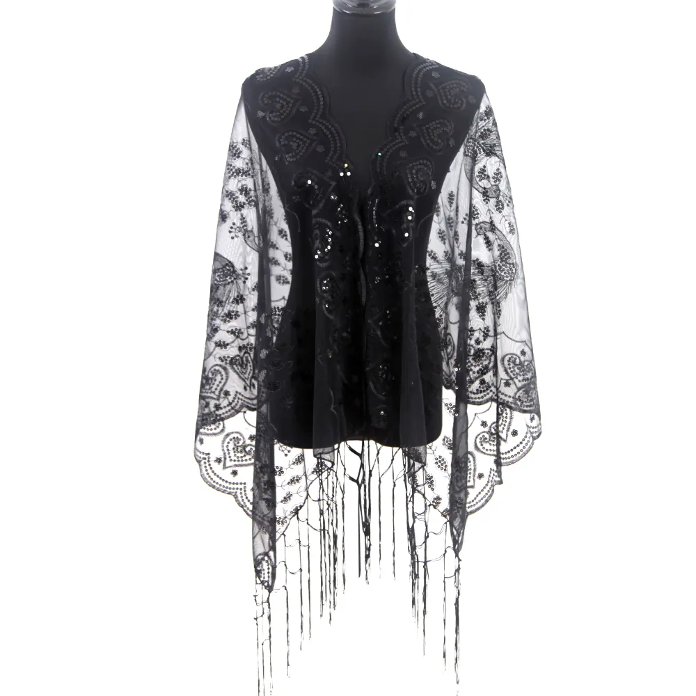 Hot sale solid color shinny wedding top wrap shawl lace women scarf