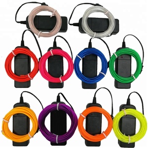 Venta al por mayor luz intermitente 2,3 MM 3m EL cable con paquete de batería (10 colores para seleccionar) - Product Image 1