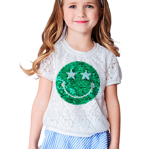 Toppe con Paillettes Reversibili a Forma di Faccina Sorridente per <span class=keywords><strong>Abbigliamento</strong></span> - Product Image 3