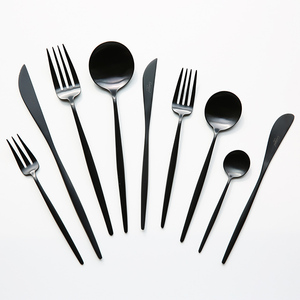 Fabriek Direct Matte Zwart Handvat Bestek <span class=keywords><strong>Set</strong></span> Gift <span class=keywords><strong>Set</strong></span>