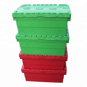 QS 60L 100% <span class=keywords><strong>Virgin</strong></span> Pp Tổ Ngăn Xếp Lưu Trữ Container Nhựa Tote Hộp Di Chuyển Thùng Cho Vận Chuyển Với Nắp Vận Chuyển Hậu Cần - Product Image 2