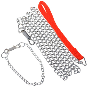 <span class=keywords><strong>Collar</strong></span> y Correa para <span class=keywords><strong>Perro</strong></span> de Hierro Cromado de 4 Pulgadas con Liberación Rápida y Asa Acolchada con Patrón Sólido - Product Image 2