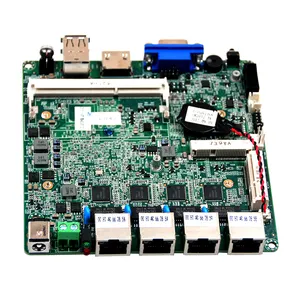 Placa base Nano itx, 4 puertos lan, placa base de seguridad de red con 1 ranura mini-pcie, compatible con PCIe y equipo USB