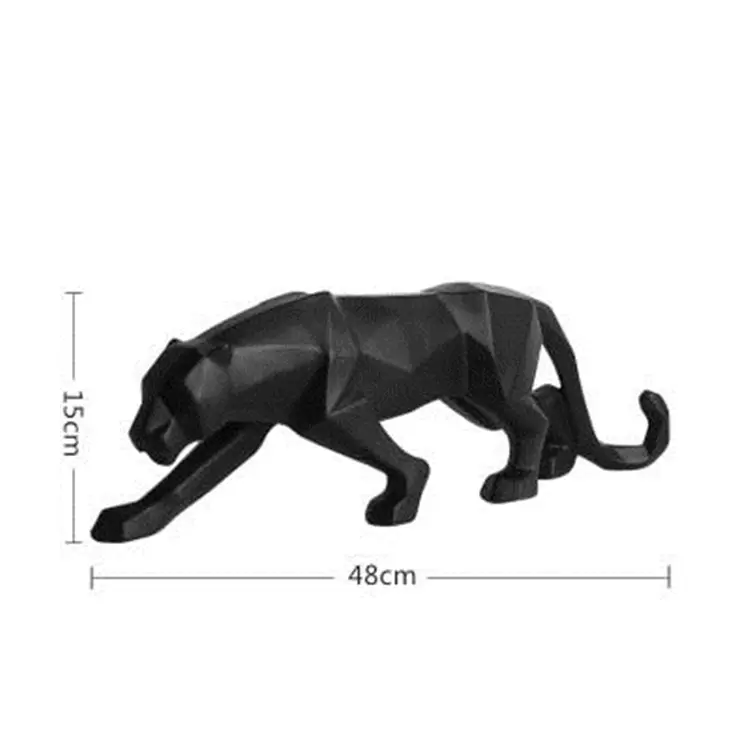 Hot Koop Gepersonaliseerde Handgemaakte Polyresin Moderne Zwart Wit Panther Sculptuur
