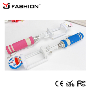 <span class=keywords><strong>2017</strong></span> Regalo de La Promoción hola gatito mini Plegable wired autofoto palillo Monopod autofoto palillo colorido de la historieta - Product Image 4