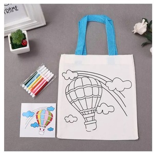 Túi Vải Không Dệt Tự Làm Túi Xách Tranh Nghệ Thuật Túi Màu Hoạt Hình Cho Trẻ Em - Product Image 4