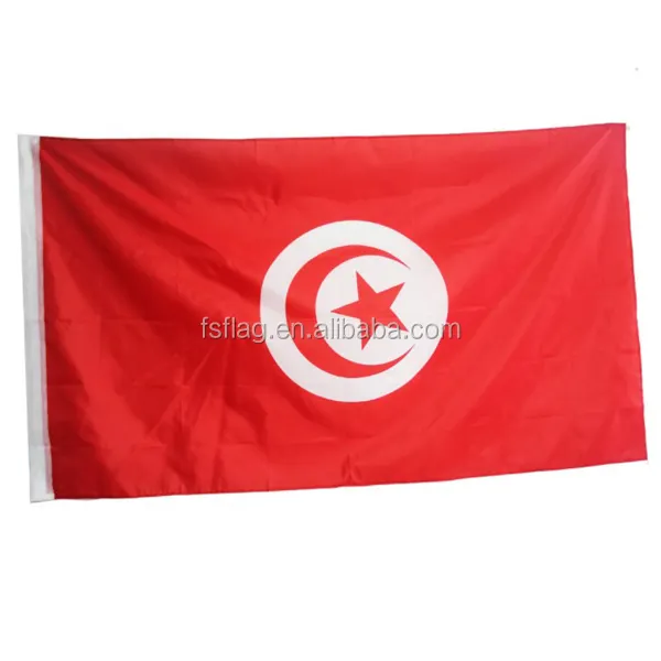 Pabrik Langsung 68D Poliester 3X5 Kaki 150X90Cm Layar Sutra Cetak Bendera Tunisia Tersedia