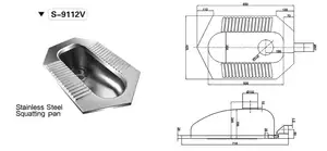 Nuovo Stile del Commercio All'ingrosso Wc In Acciaio Inox Squat Pan