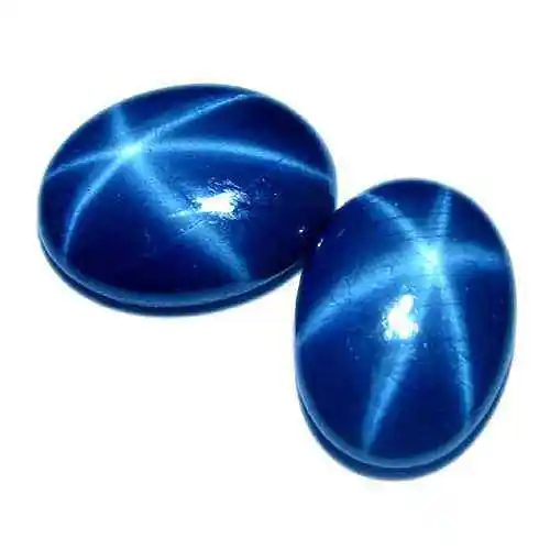 Oval Star Sapphire  Cabochon Star Sapphire  Flat Back Blue Star Sapphire