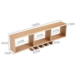 Étagères murales en bois massif de style nordique, support de <span class=keywords><strong>rangement</strong></span> pour tasses de vin, 2020 - Product Image 3