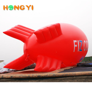 Hongyi personalizado rojo helio inflable dirigible publicitario portátil Banner aire Zeppelin dirigible garantía de la marca - Product Image 1