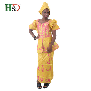 H & D Chaude En Gros Pas Cher Prix Traditionnelle Africaine Derniers Modèles De Vêtements <span class=keywords><strong>Bazin</strong></span> Getzner Pour Dames - Product Image 4