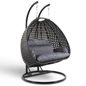 Terrasse Rattan Garten Wicker Outdoor Möbel Doppelsitzer Outdoor Hängematte Ei Hängen Schaukel Stuhl