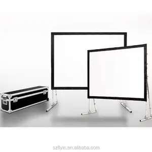 2020 Factory Price 200 inches Mobile Projection Screen Rear Front Easy fold 16 9 Fast fold Projector Screen