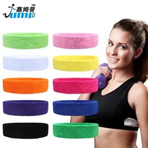 थोक कस्टम टेरी कपास कशीदाकारी sweatband हेडबैंड