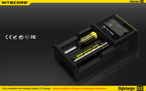 2015 usine gros <span class=keywords><strong>Nitecore</strong></span> digicharger D2 intellicharger 18650 <span class=keywords><strong>chargeur</strong></span> de batterie universel avec US/EU/UK plug - Product Image 3