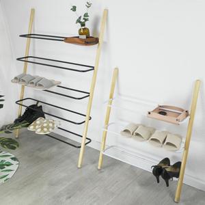 De Metal <span class=keywords><strong>Industrial</strong></span> de pared de madera inclinada 4-Nivel de almacenamiento Rack para la sala de baño balcón Cocina - Product Image 3