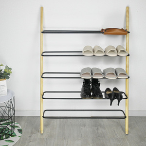 De Metal <span class=keywords><strong>Industrial</strong></span> de pared de madera inclinada 4-Nivel de almacenamiento Rack para la sala de baño balcón Cocina - Product Image 6