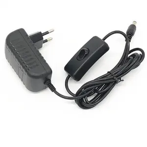 Adaptador de tomada da ue ca 100-240v a dc 12v 2a, fonte de alimentação