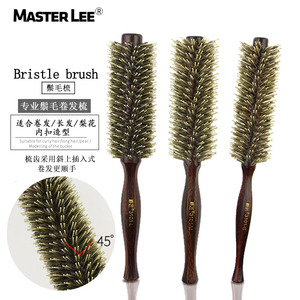 Masterlee Brand Wood Handle <strong>Round</strong> <strong>Brush</strong> Custom Wave Hair <strong>Brush</strong> Luxury Boar Bristle <strong>Brush</strong> - Product Image 2