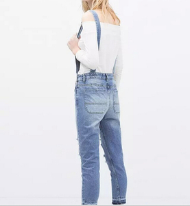 EY0607A Full Length Pinafore <strong>Dungaree</strong> Overall <strong>Baggy</strong> Denim Pattern Jumpsuit <strong>Women</strong> - Product Image 2