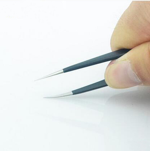 Pinzas ESD para pestañas de acero inoxidable negro ecológicas personalizadas de etiqueta privada para extensión de pestañas y pestañas de volumen - Product Image 3