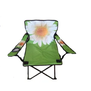 sublimation printing leisure folding beach chair with arms