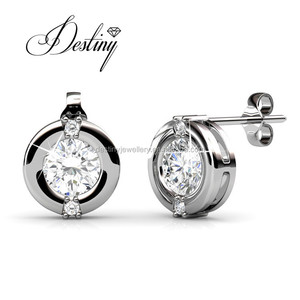 Ensemble de bijoux pendentifs et boucles d'oreilles Fashion Daisini orné de cristaux <span class=keywords><strong>Swarovski</strong></span> <span class=keywords><strong>parure</strong></span> de bijoux en plaqué or 18 carats pour femme - Product Image 4