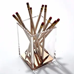 Custom Wholesale Clear And Transparent Acrylic Office Pen Holder handmade pen holder