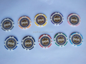 Gepersonaliseerde Full Color Logo Afdrukken 40Mm Diameter Poker Chip Golfbal <span class=keywords><strong>Marker</strong></span>