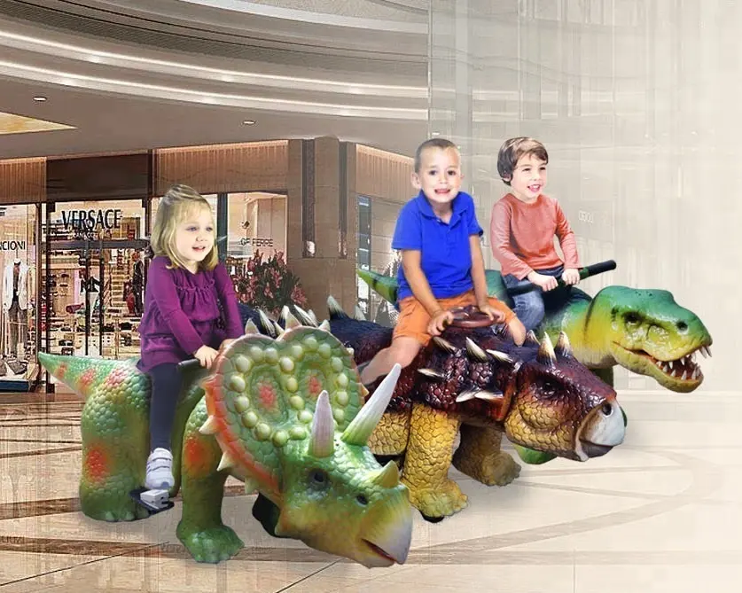 Erweiterung Realistische Park Dekoration Mini Dinosaurier Auto für Fahrt