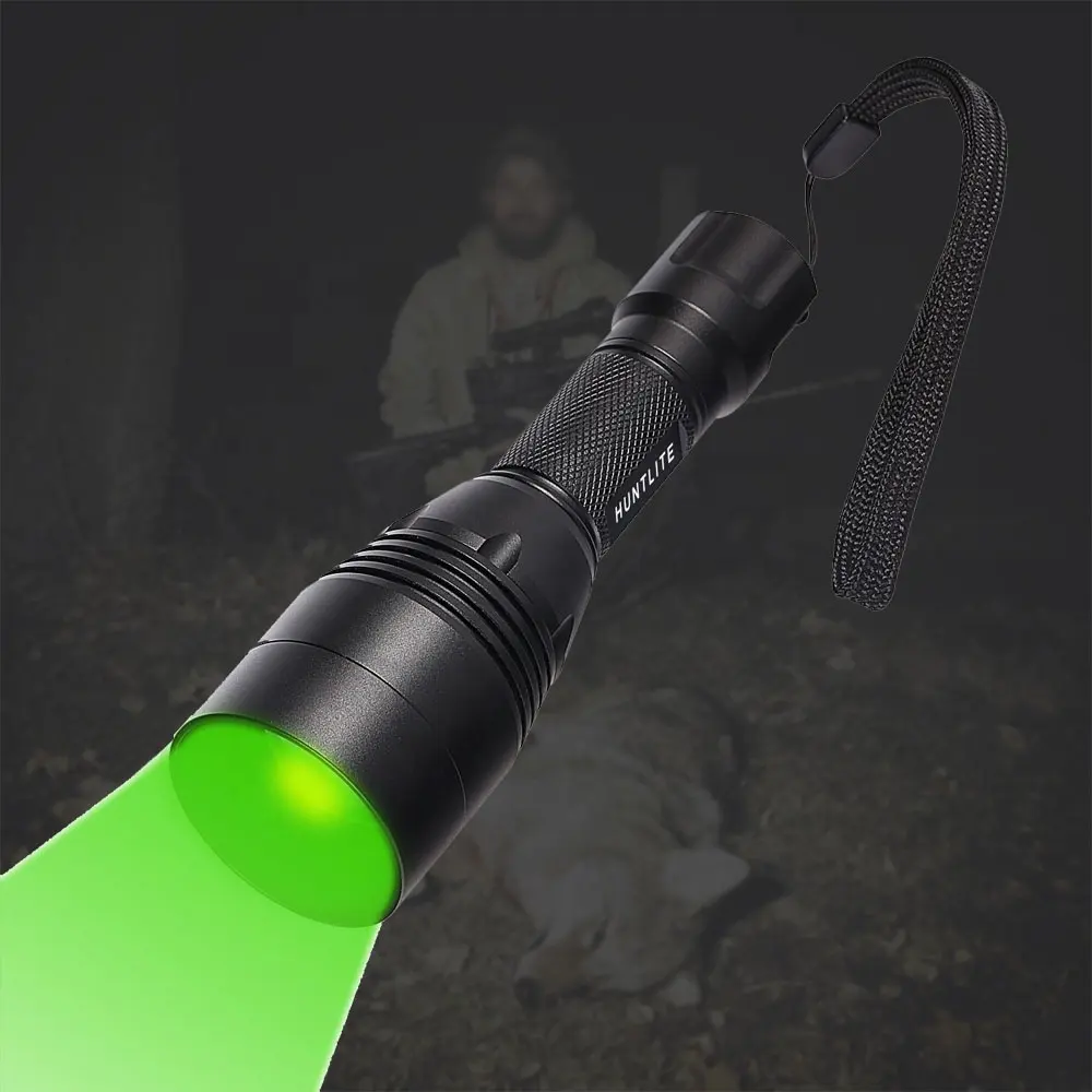A8Z sıcak satış kırmızı yeşil led avcılık el feneri coon domuz tavşan ile donatılmış CREE XPE2 led zumlanabilir av feneri
