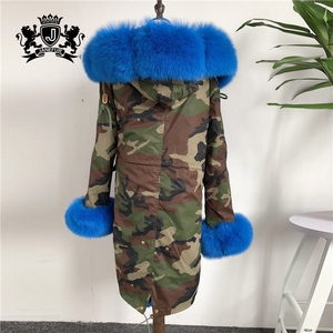 Ladies Rabbit Fur Lining Warm Fur <strong>Winter</strong> Clothes Real Fox Fur Parka <strong>Coats</strong> - Product Image 2