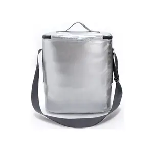 عالية الجودة سعة كبيرة الفضة بو حقيبة للحفاظ على البرودة في الهواء الطلق الحرارية برودة حقيبة تخييم بارد مربع